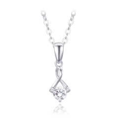 MINET Luxusný strieborný náhrdelník s bielym zirkónom