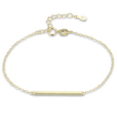 MINET Elegantný pozlátený strieborný náramok tyčka