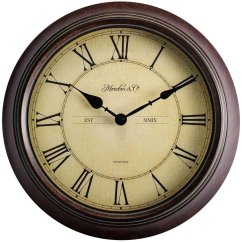 Vonkajšie vodeodolné kovové hodiny Moreton & Co Oxfordshire - hnedé - E14.4634.52.007035