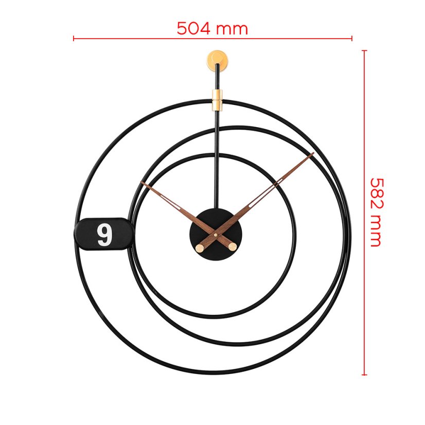 Velké kovové designové hodiny s tichým chodem MPM Anity - E04.4477.90