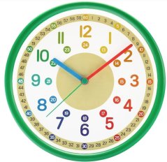 Dětské nástěnné hodiny ELTON Uč se čas - zelené - E11.4624.007032