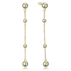 MINET Elegantné pozlátené strieborné náušnice s guličkami