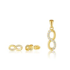 Pozlátená strieborná súprava so zirkónmi JVD SVLS0137SH2GO00