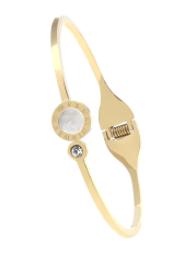 Pozlátený oceľový pevný náramok JVD JGB3G