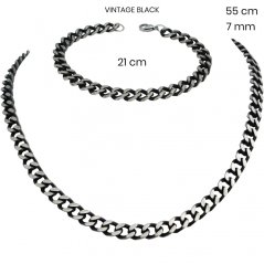 Oceľový náhrdelník + náramok 24333601