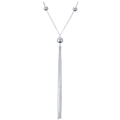 MINET Stříbrný náhrdelník s řetízky a kuličkami