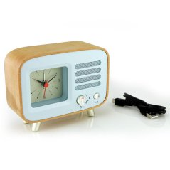 Drevený analógový budík bluetooth Retro alarm + sound - C01.3950.51