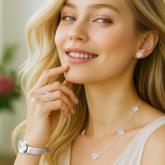 MINET Stříbrné dámské hodinky s čísly ICON SILVER