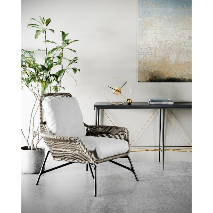 Dizajnové stolné hodiny Endless brushed gold/black 32cm