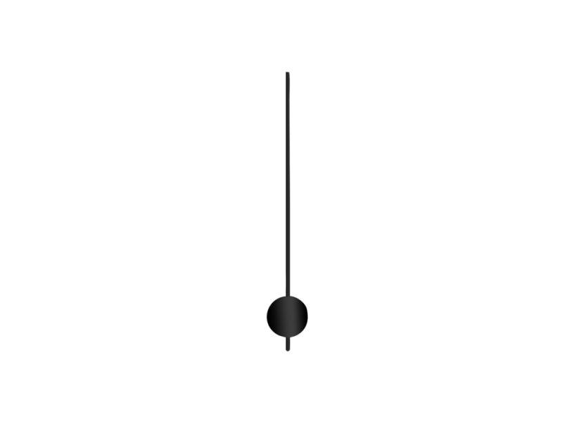 Čierne okrúhle kyvadlo na hodiny 50 mm | 255 mm