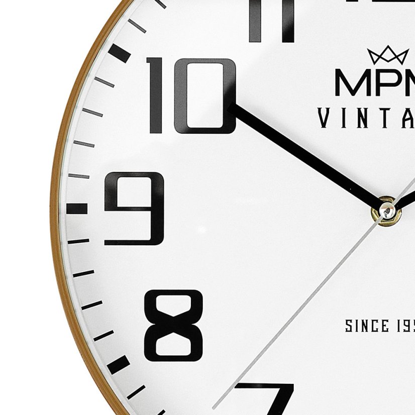 Nástenné hodiny s tichým chodom MPM Vintage II Since 1993 - E01.4201.51