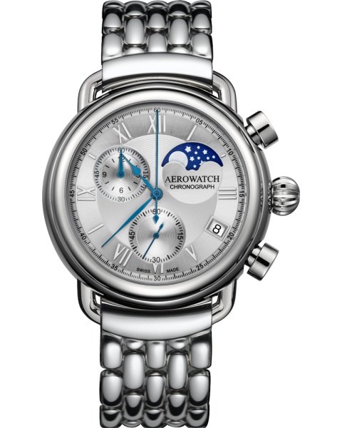 Aerowatch 1942 Moon Phase Chronograph Quartz A 78100 AA03 M Aerowatch 1942 Moon Phase Chronograph Quartz A 78100 AA03 M