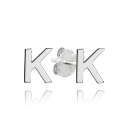 MINET Strieborné náušnice písmeno "K"
