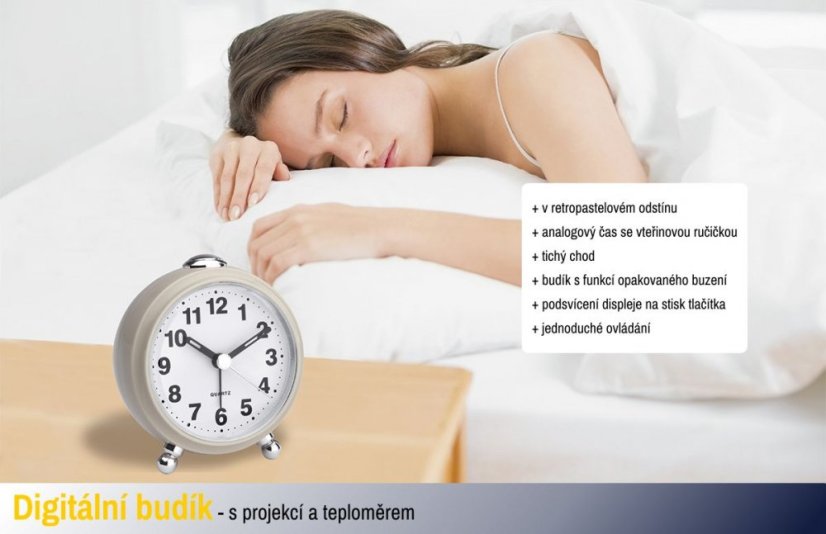 TFA 60.1030.09 - Elektronický analógový budík - béžový
