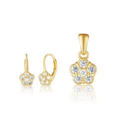 Pozlátená strieborná súprava so zirkónmi JVD SVLS0144SH2GO00