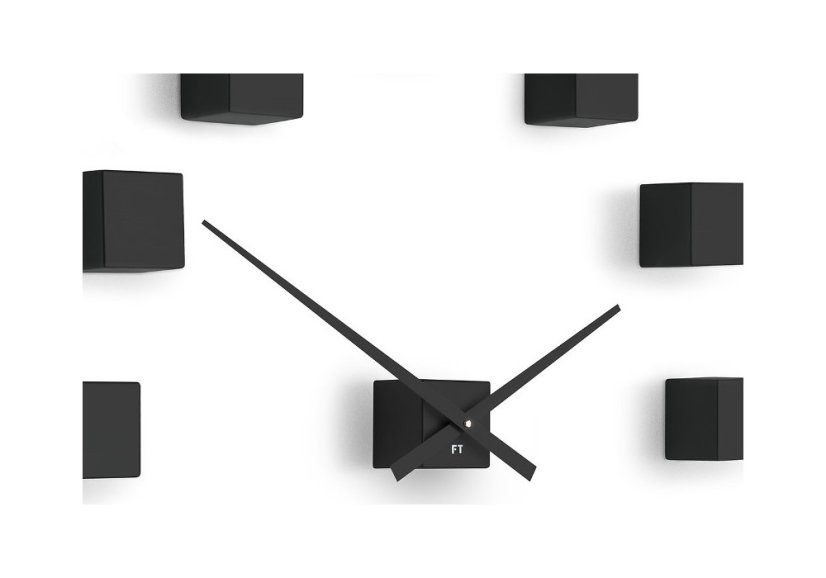 Dizajnové nástenné nalepovacie hodiny Future Time FT3000BK Cubic black