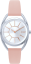 MINET Strieborné dámske hodinky ICON SILVER s ružovým koženým remienkom