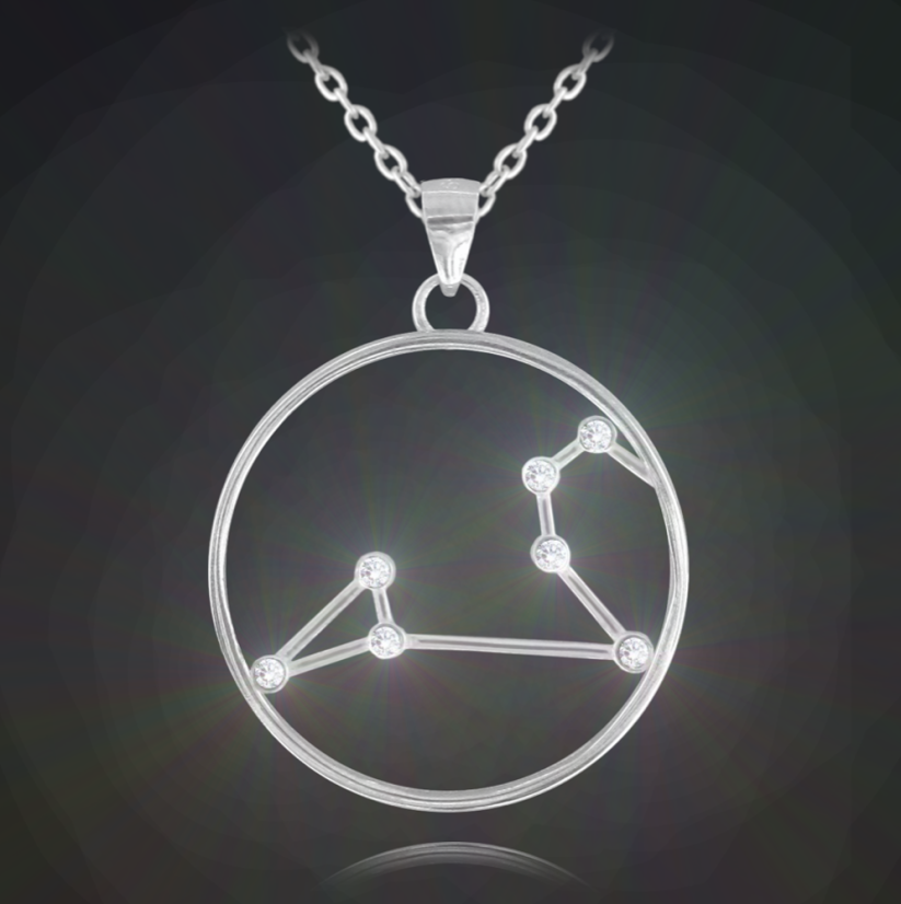 MINET Strieborný náhrdelník Stars znamenia LEV Slovak Crystal