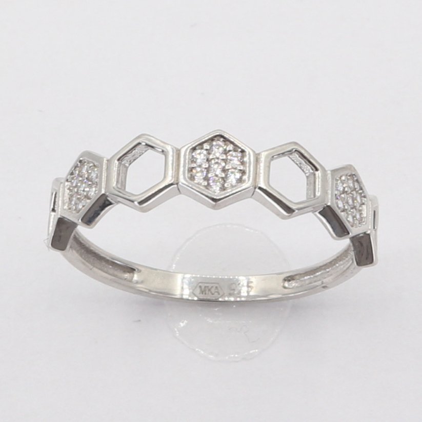 Zlatý prsten AZR2677W, vel. 55, 1.6 g