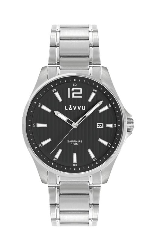 Pánske hodinky so zafírovým sklom LAVVU NORDKAPP Black LWM0162