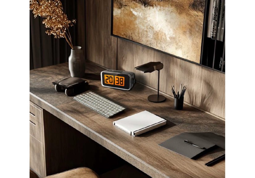 Digitální stolní překlápěcí hodiny JD9042B Lowell řízené signálem DCF 16cm