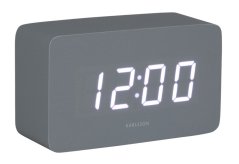 Dizajnové LED hodiny s budíkom 5983GY Karlsson 10cm