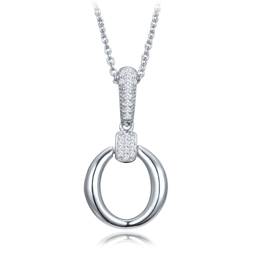 MINET Elegantný strieborný náhrdelník so zirkónom