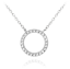 MINET Strieborný náhrdelník KRÚŽOK s bielymi zirkónmi