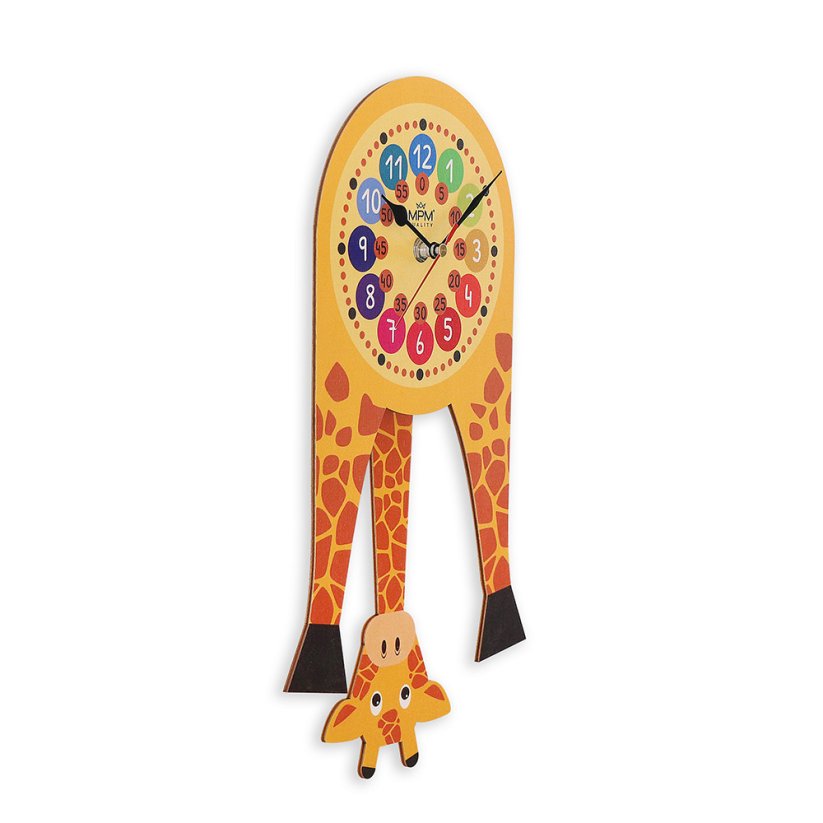 Detské nástenné hodiny žirafa MPM Fernse - D - E05.4468.D