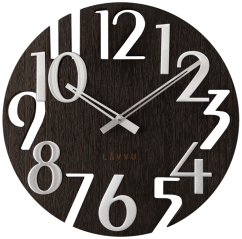 Čierne drevené hodiny LAVVU STYLE Black Wood LCT1010