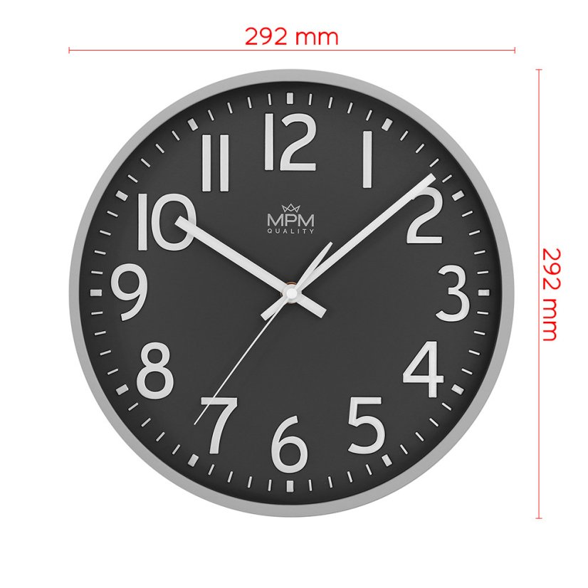 Nástenné hodiny s tichým chodom MPM Naxer - C - E01.4505.9290