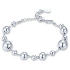 MINET Elegantný strieborný náramok s guličkami