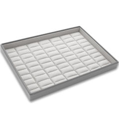 MINET Šedé prezentační plato na šperky - 35x prsteny - 31,5 x 22,5 cm