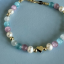 MINET Pozlátený strieborný náramok s prírodnými perlami a farebnými guličkami