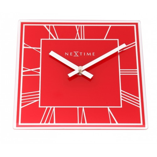 Dizajnové nástenné hodiny 5184ro Nextime Square 20cm