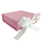 MINET Růžová magnetická krabička na šperky s bílou stuhou - 8 x 8 x 2,5 cm