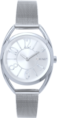 MINET Strieborné dámske hodinky s číslami ICON SILVER s oceľovým remienkom