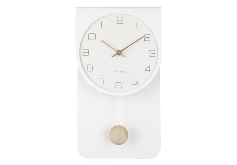 Dizajnové kyvadlové nástenné hodiny 5779WH Karlsson 39cm