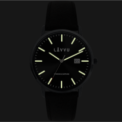 LAVVU Černé pánské hodinky se safírovým sklem Copenhagen Titanium Black
