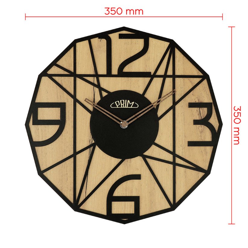 Dřevěné hodiny s tichým chodem PRIM Glamorous Design - A - E07P.4244.5390