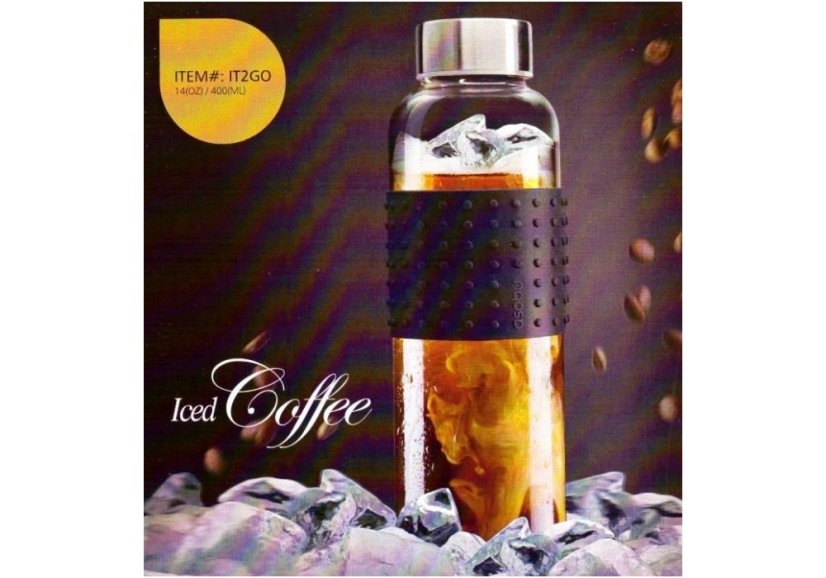 ASOBU skleněná láhev Ice Tea&Ice Coffee IT2GO s infuserem černá 400ml