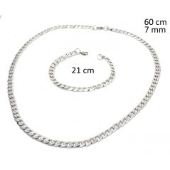 Oceľový náhrdelník + náramok 23996601