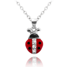 Strieborný náhrdelník MINET BERUŠKA vykladaná zirkónmi JMAD0001SN38