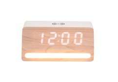 LED hodiny-budík 6078WH Karlsson s nabíječkou smartphonů 16cm