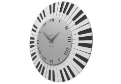 Dizajnové hodiny 51-10-2 CalleaDesign Piano 45cm (2 modely) Farba strieborná-2 - RAL9006