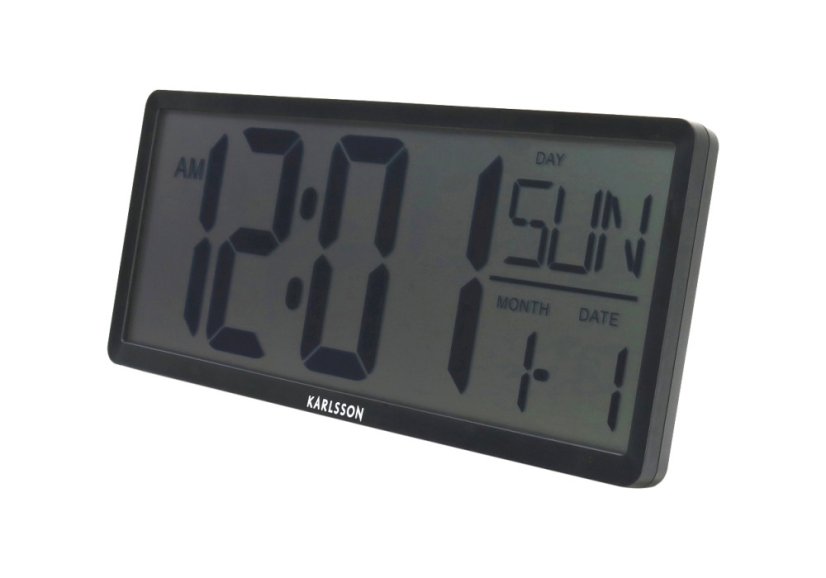 Digitální LCD hodiny 6020BK Karlsson 35cm