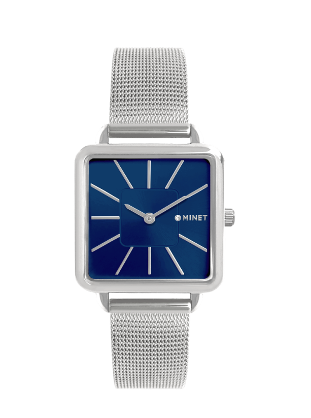 Stříbrno-modré dámské hodinky MINET OXFORD SILVER BLUE MESH  MWL5124
