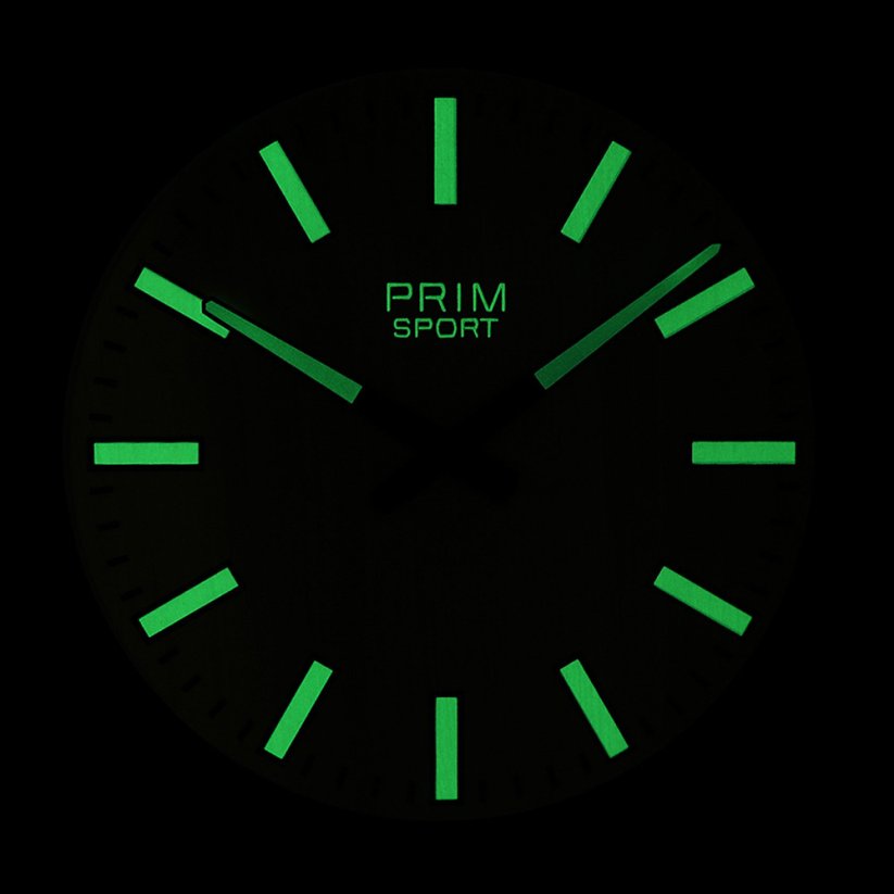 Dřevěné hodiny s tichým chodem PRIM Luminescent Sport I E01P.4130.5000
