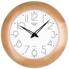 Nástěnné dřevěné hodiny ELTON Aldan - světle hnědé - E17.4679.51.004656