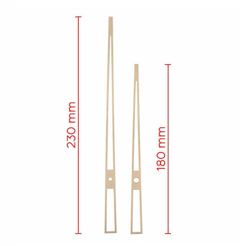 Kovové hodinové ručičky B30 (172 mm, 123 mm) - zlaté - Ručičky hodinové B30 pár zlaté